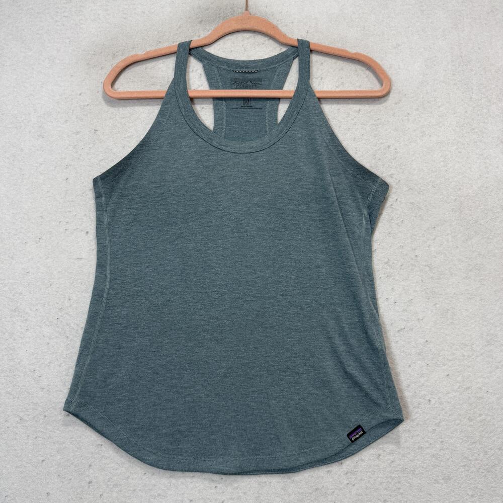 Patagonia Capilene Cool Trail Tank Top Womens Medium Blue Scoop Neck Racerback